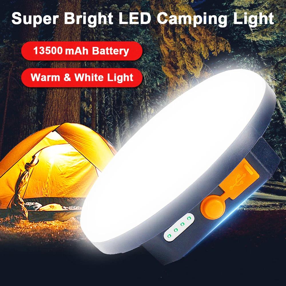업그레이드 된 USB 충전식 LED 캠핑 강한 빛, 자석 줌, 휴대용 토치 텐트 조명, 작업 유지 보수 조명, 13500mAh